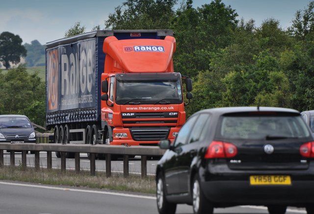 An articulated lorry on the motorway